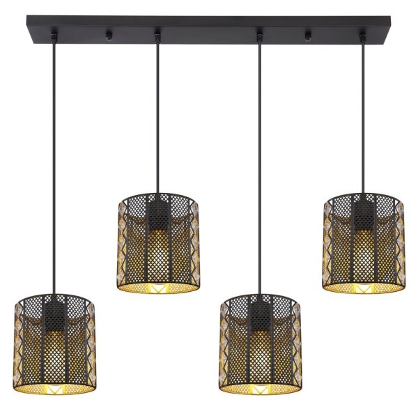 Lustră pe cablu Globo 15450-4H ABINY 4xE27/60W/230V auriu/negru