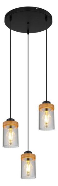 Lustră pe cablu FINCA 3xE27/40W/230V metal/lemn Globo 15557-3H