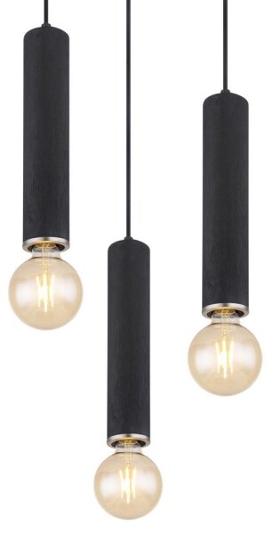 Lustră pe cablu MARION 3xE27/60W/230V lemn negru Globo 15499-3H