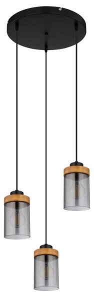 Lustră pe cablu FINCA 3xE27/40W/230V metal/lemn Globo 15557-3H