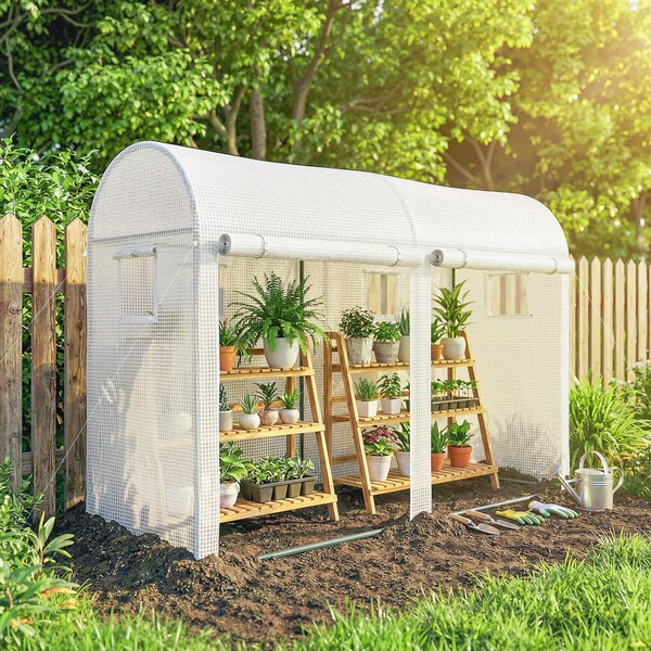 Outsunny Seră Tunel de Grădină pentru Plante și Legume, cu 2 Uși Rulabile și 4 Ferestre, 3 x 1 x 2 m | Aosom Romania