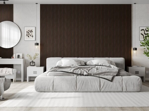 Mexen Lam-F, lamele acustice de perete 275 × 30 cm, suport din fetru 8 mm, furnir tehnic, maro abanos, S105-275307-3015-022