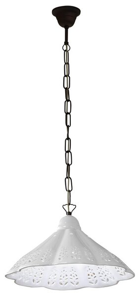 Sapho Sapho, lampă suspendată LAMPEDUSA E27, 60W, 230V, IP21, abajur ceramic, 39cm, lanț din alamă, MC011C