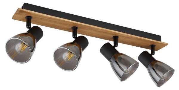 Spot CLAUDE 4xE14/40W/230V negru/lemn Globo 54307-4W