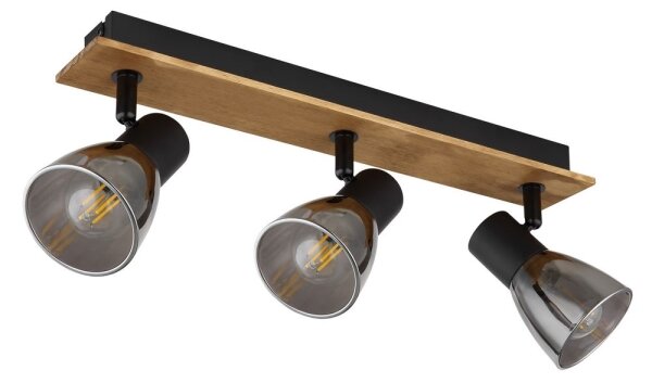 Spot CLAUDE 3xE14/40W/230V negru/lemn Globo 54307-3W