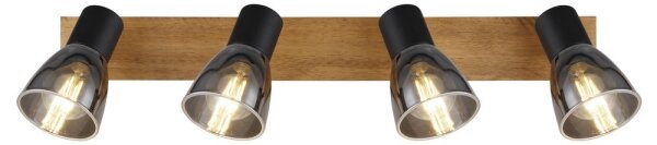 Spot CLAUDE 4xE14/40W/230V negru/lemn Globo 54307-4W