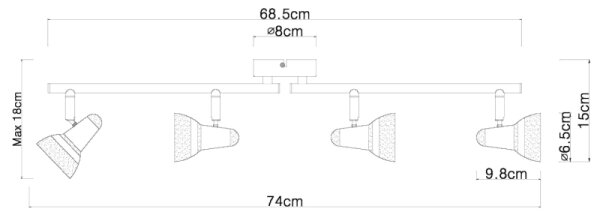 Spot LED ALASKA 4xLED/4W/230V crom lucios Globo 56134-4