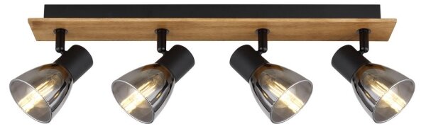 Spot CLAUDE 4xE14/40W/230V negru/lemn Globo 54307-4W