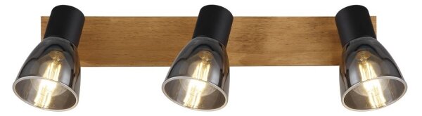 Spot CLAUDE 3xE14/40W/230V negru/lemn Globo 54307-3W
