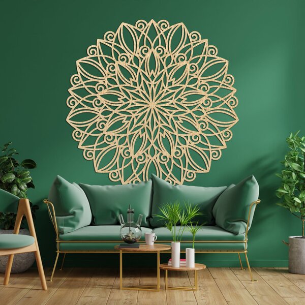 Mandala din lemn pe perete, floare dansatoare | ORPEROF