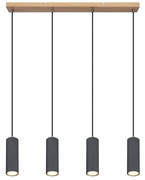 Lustră pe cablu ROBBY 4xGU10/35W/230V gri/maro Globo 57911-4HG