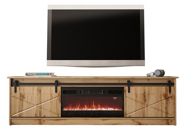 Comodă TV Charlotte 165Negru, Stejar Wotan, 20x6x4cm