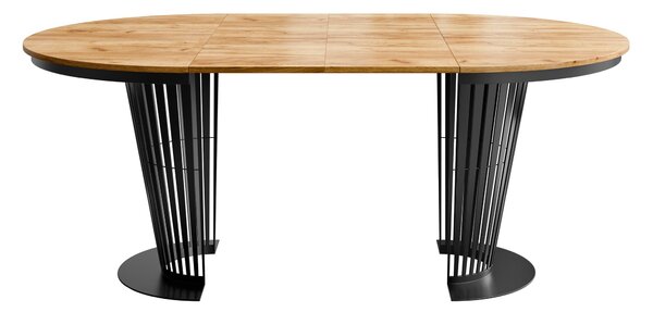 Masă Oswego 179Craft stejar, Negru, 8cm, ExtensieExtensie, PAL laminat, Metal