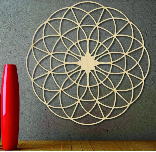 Mandala magică din lemn pe perete - Cercuri I diametru FI 50, 60, 70, 80, 90 cm