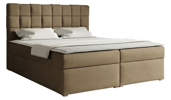 Pat boxspring Pomona 117Boxspring, Dublu, Maro deschis, 180x200, Tapiterie, Somiera patSomiera pat, 18x22x12cm