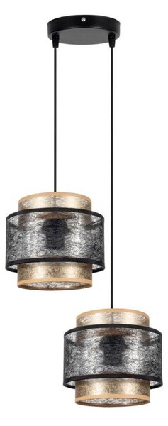 Lustră pe cablu GABI 2xE27/60W/230V aurie/neagră d. 30 cm