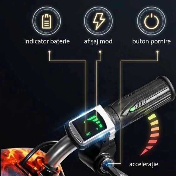 Driftmax™ Kart Electric Cu 3 Roți Pentru Drift, Gheață și foc