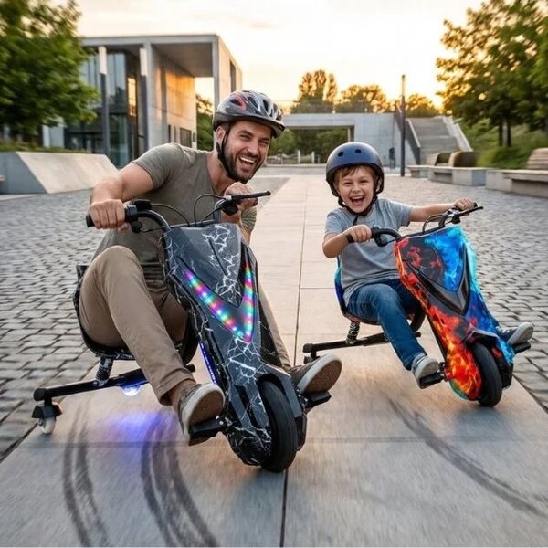 Driftmax™ Kart Electric Cu 3 Roți Pentru Drift, Gheață și foc