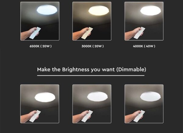 LED plafonieră dimabilă 40W 230V 3000K/4000K/6500K cu telecomandă