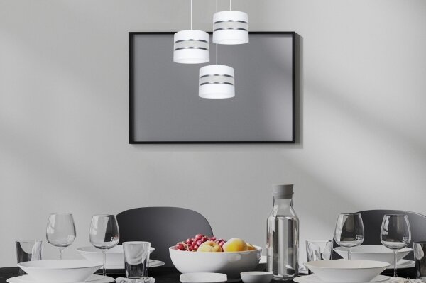 Lustră pe cablu CORAL 3xE27/60W/230V alb/crom d. 45 cm
