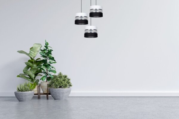 Lustră pe cablu CORAL 3xE27/60W/230V negru/alb/crom d. 45 cm
