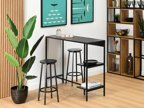 Set de bar Everet (lemn negru + negru) (pentru 2 persoane). Promo -13%. 1111869