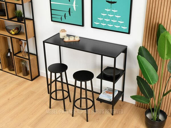 Set de bar Everet (lemn negru + negru) (pentru 2 persoane). Promo -13%. 1111869