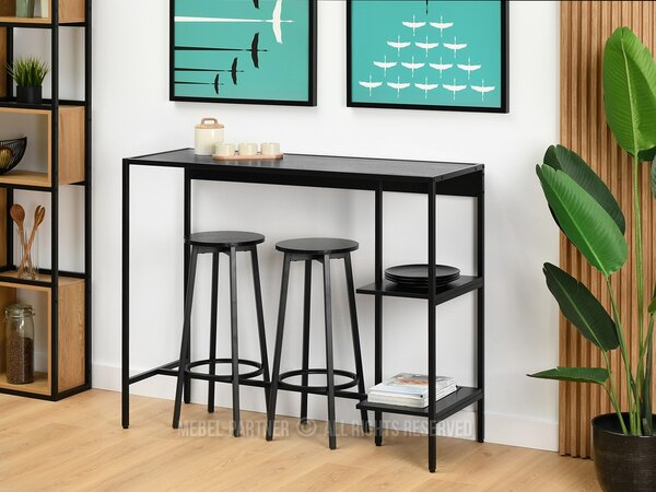 Set de bar Everet (lemn negru + negru) (pentru 2 persoane). Promo -13%. 1111869
