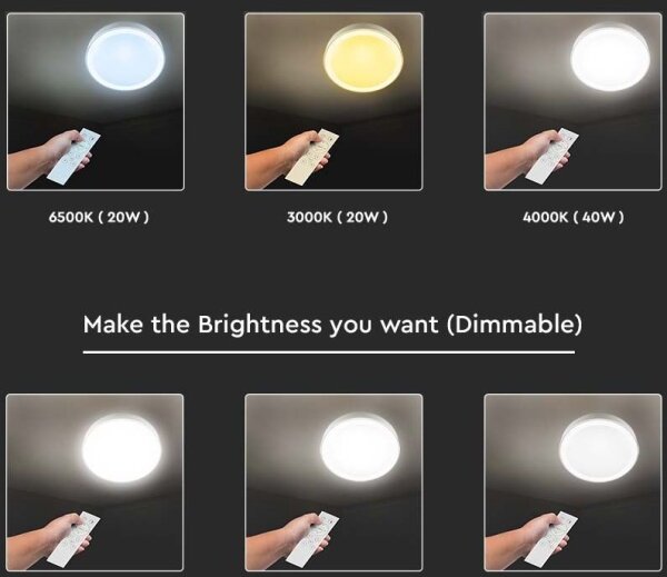 LED plafonieră dimabilă 40W 230V 3000K/4000K/6500K cu telecomandă