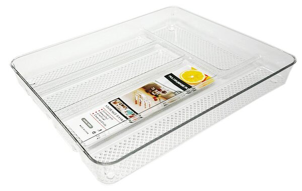 Suport organizare tacamuri Pufo Cuisine antiderapant pentru sertar cu 5 compartimente, 29.5 x 24 cm
