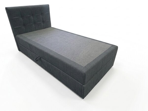Pat tapițat boxspring DIRELIS VIBE 90x200 cm gri inchis Saltele: Saltea cu arcuri Bonell