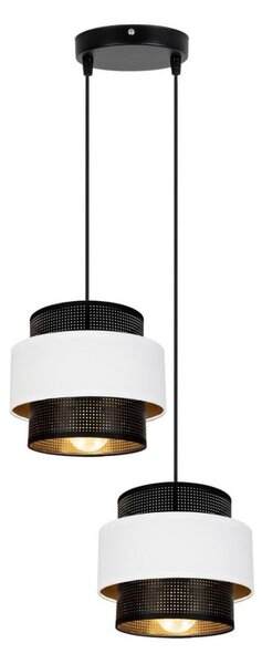 Lustră pe cablu NESS 2xE27/60W/230V d. 30 cm neagră/albă
