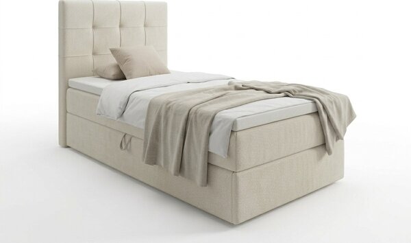 Pat tapitat boxspring DIRELIS VIBE 90x200 cm crem Saltele: Saltea cu arcuri Bonell