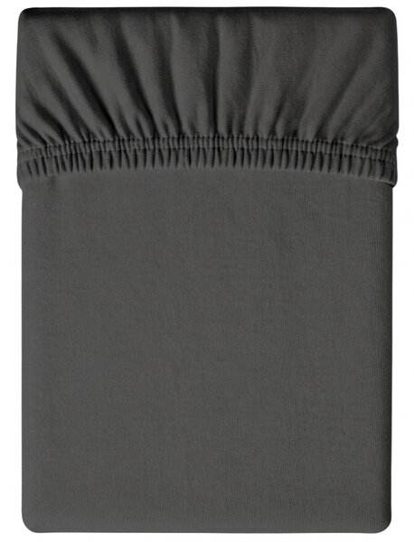 Cearsaf Jersey cu elastic 90x200 cm gri inchis
