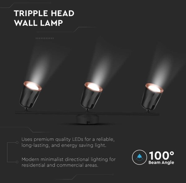Spot LED 3xLED/5W/230V 4000K negru