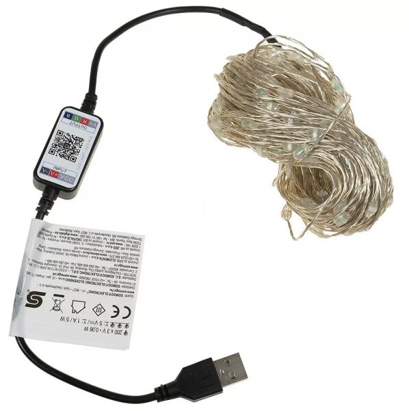 Ghirlandă LED RGB reglabilă 100xLED/29 funcții 10,4m
