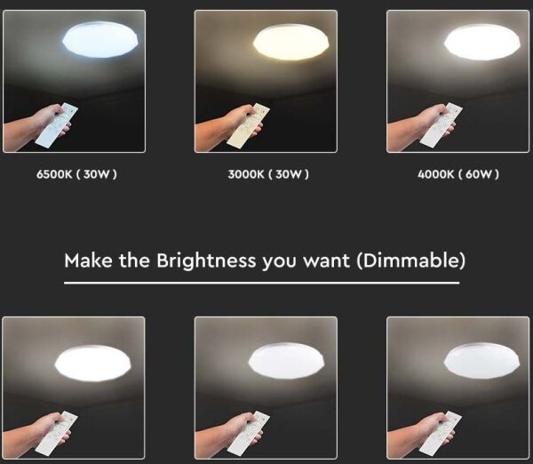 Plafonieră LED reglabilă 60W/230V 3000K/4000K/6500K + telecomandă