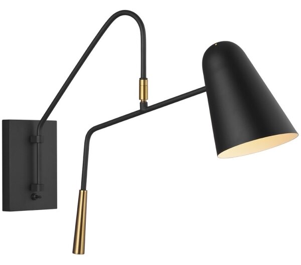 Lampă de perete SIMON 1xE27/60W/230V neagră/aurie Feiss