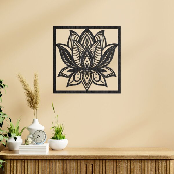 Mandala floare de lotus design de perete pătrat - ALAKSTRA