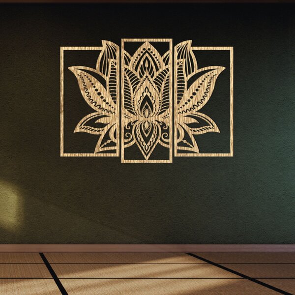 Impresionantă floare de lotus decorativă din lemn | PURUS