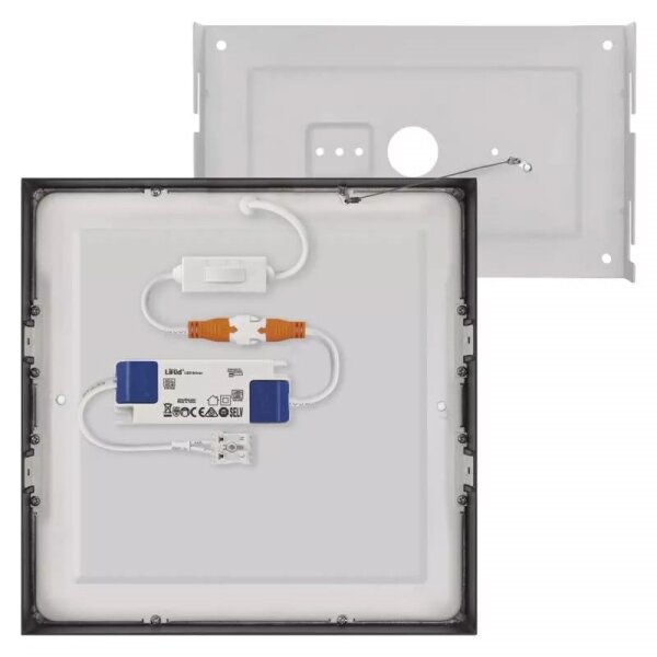 Plafonieră LED/21W/230V 3000/3500/4000K 22,5x22,5 cm neagră