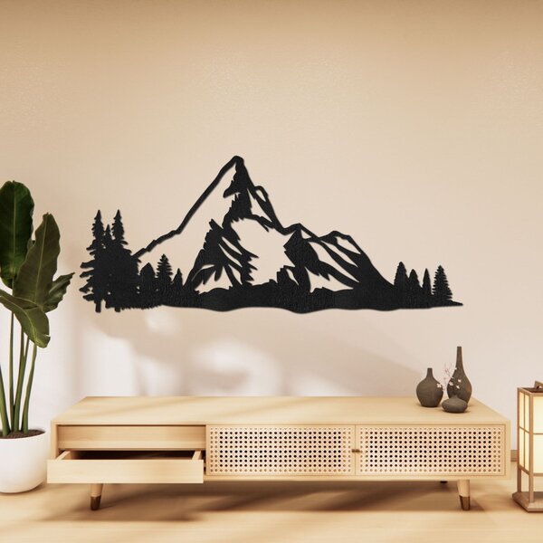Pictură pe lemn Panoramă montană – Decorațiune murală modernă din lemn | TANA