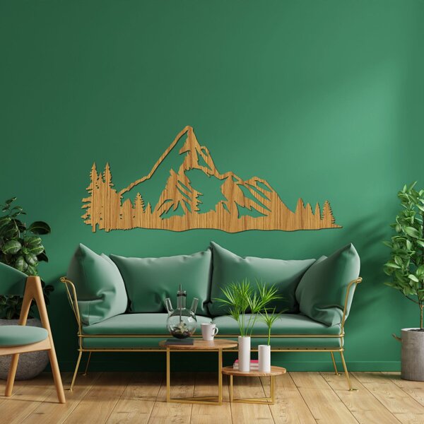 Pictură pe lemn Panoramă montană – Decorațiune murală modernă din lemn | TANA