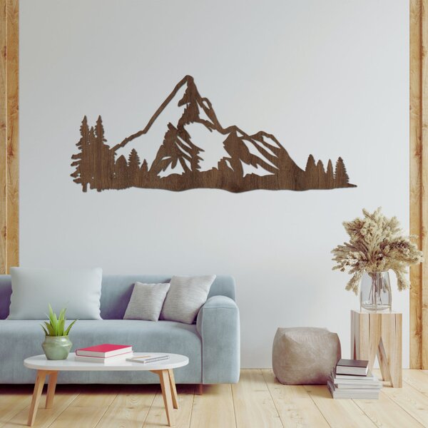 Pictură pe lemn Panoramă montană – Decorațiune murală modernă din lemn | TANA