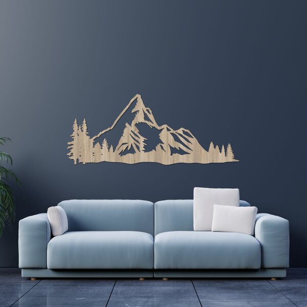 Pictură pe lemn Panoramă montană – Decorațiune murală modernă din lemn | TANA