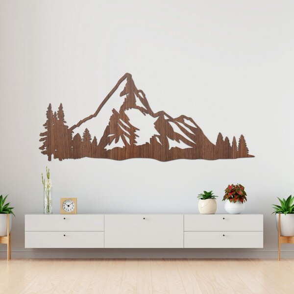 Pictură pe lemn Panoramă montană – Decorațiune murală modernă din lemn | TANA