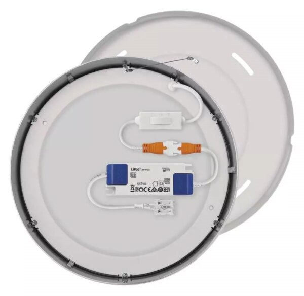 Plafonieră LED/21W/230V 3000/3500/4000K d. 22,5 cm crom