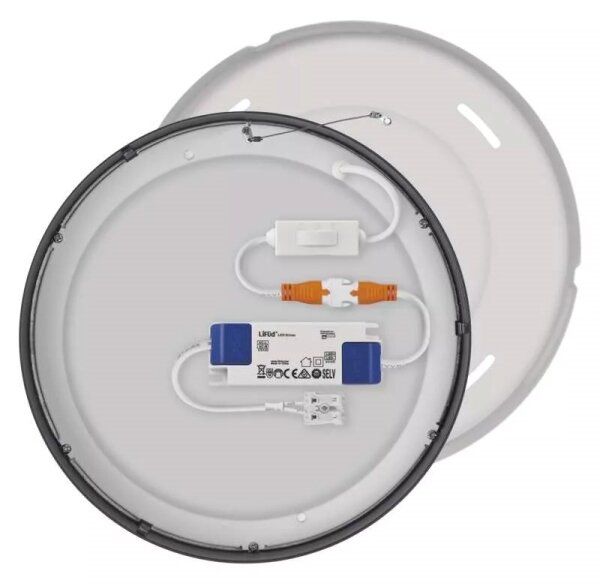 Plafonieră LED/21W/230V 3000/3500/4000K d. 22,5 cm neagră