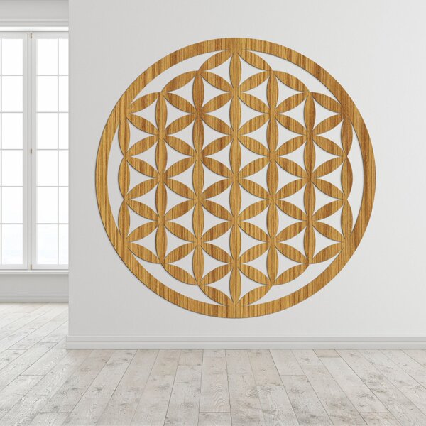 Mandala elegantă din lemn sculptat pentru perete - FLORUM