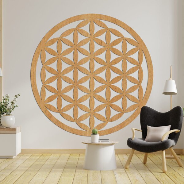 Mandala elegantă din lemn sculptat pentru perete - FLORUM